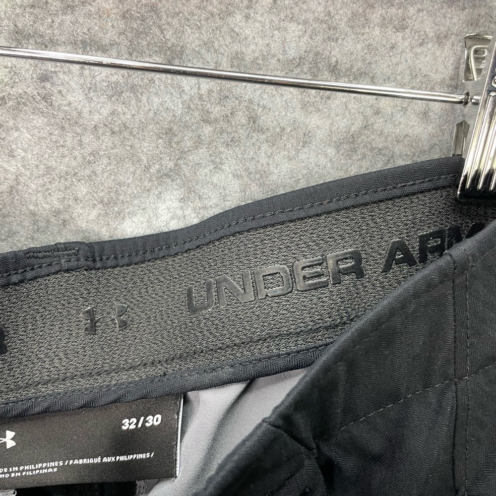 Under Armour Pants Mens 32x30 Black Herringbone Chino Stretch Golf Casual - Picture 10 of 10